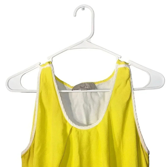 Ann Taylor LOFT Women Yellow Sleeveless Blouse Large - Picture 3 of 5